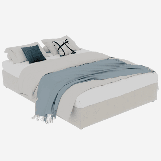 Cama de casal 140x200 cm - Minimalista moderna com pistões elevatórios - Bege