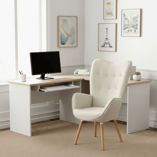 Pack de 2 Poltronas de Sala Estilo Escandinavo Estofadas em Tecido Bege com Estrutura de Aço Estável e Design Relaxante da MEUBLES COSY Pack de 2 Poltronas de Sala Estilo Escandinavo Estofadas em Tecido Bege com Estrutura de Aço Estável e Design Relaxante da MEUBLES COSY