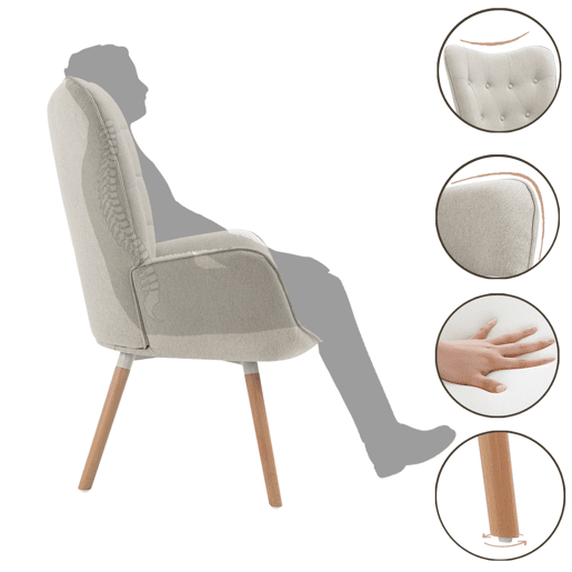 Pack de 2 Poltronas de Sala Estilo Escandinavo Estofadas em Tecido Bege com Estrutura de Aço Estável e Design Relaxante da MEUBLES COSY Pack de 2 Poltronas de Sala Estilo Escandinavo Estofadas em Tecido Bege com Estrutura de Aço Estável e Design Relaxante da MEUBLES COSY