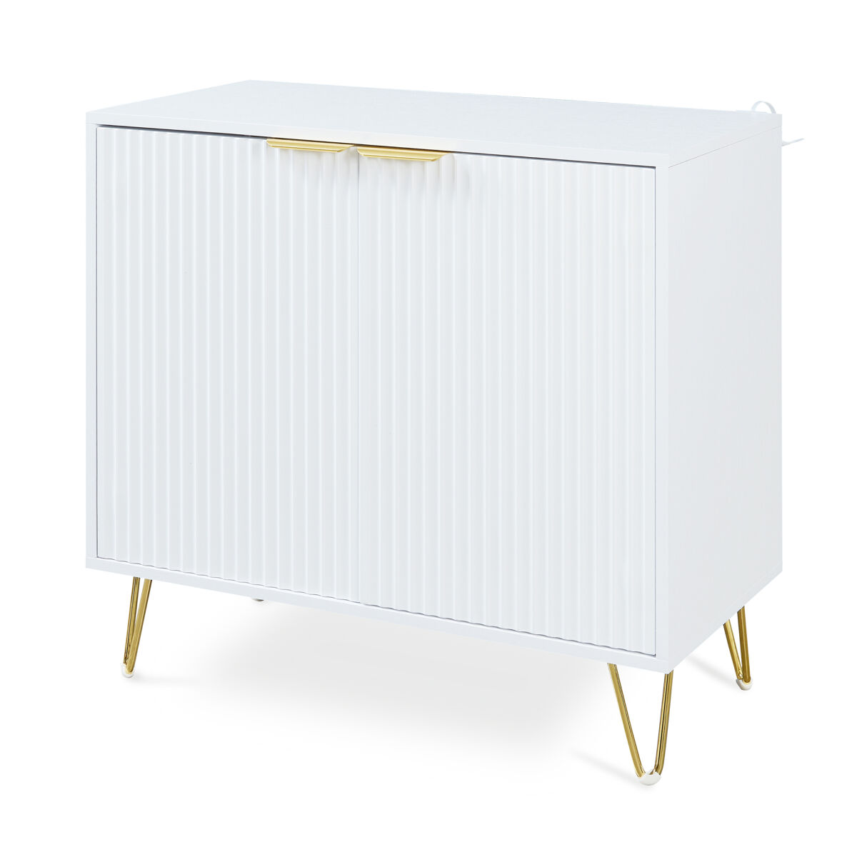 Aparador trondi con 2 puertas 75x80x40 cm - blanco [en.casa]