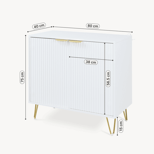 Aparador Trondi 2 portas 75x80x40cm - Branco en.casa Aparador Trondi 2 portas 75x80x40cm - Branco en.casa
