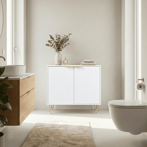 Aparador Trondi 2 portas 75x80x40cm - Branco en.casa Aparador Trondi 2 portas 75x80x40cm - Branco en.casa
