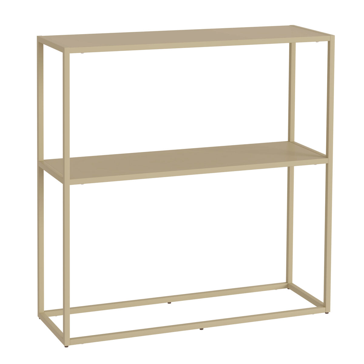 Mesa consola strömstad 2 estantes acero 80x80x26cm - camel [en.casa]