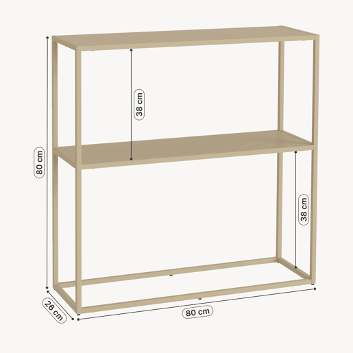 Mesa de consola Strömstad em aço 80 x 80 x 26 cm - camelo en.casa