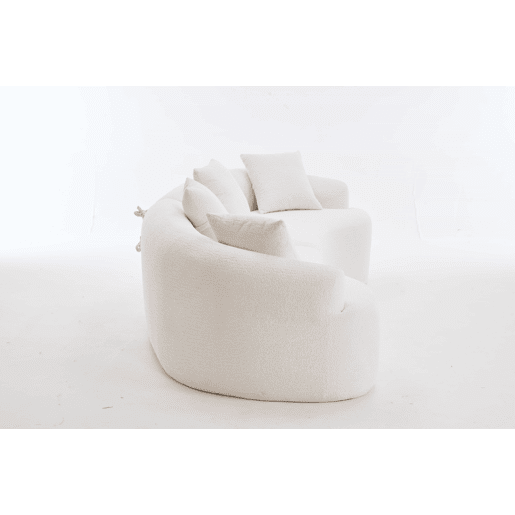 Sofá modular curvo de 4 lugares - Chenille moderno, confortável e elegante - Branco