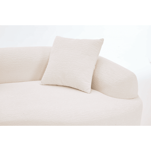 Sofá modular curvo de 4 lugares - Chenille moderno, confortável e elegante - Branco