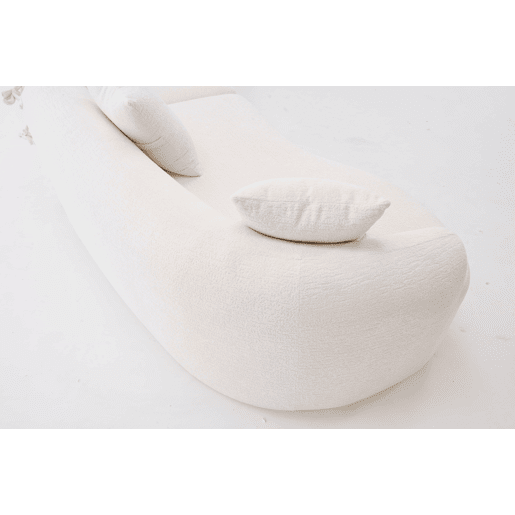 Sofá modular curvo de 4 lugares - Chenille moderno, confortável e elegante - Branco