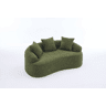 Sofá modular de 2 lugares - Curvado, compacto, com 3 almofadas decorativas, ideal para apartamentos - Verde