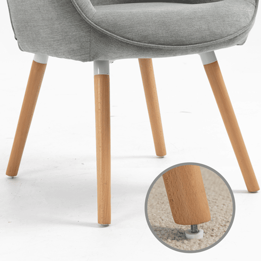Pack de 2 Poltronas Relax de Estilo Nordico com Encosto Alto Capitone e Pes de Madeira para Sala ou Leitura da MEUBLES COSY