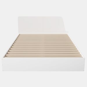 Cama com estrado rebatível 140x200 - LED USB Tipo C com controlo por aplicação, armazenamento - BrancoNatural