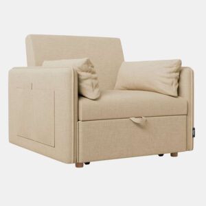 Poltrona cama Nest 1 Nalui Recliner 3 em 1 (93x100x79cm) com 2 almofadas Beige