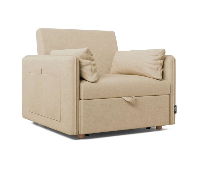 Sillón cama nest 1 nalui beige reclinable 3 en 1 (93x100x79cm) con 2 cojines