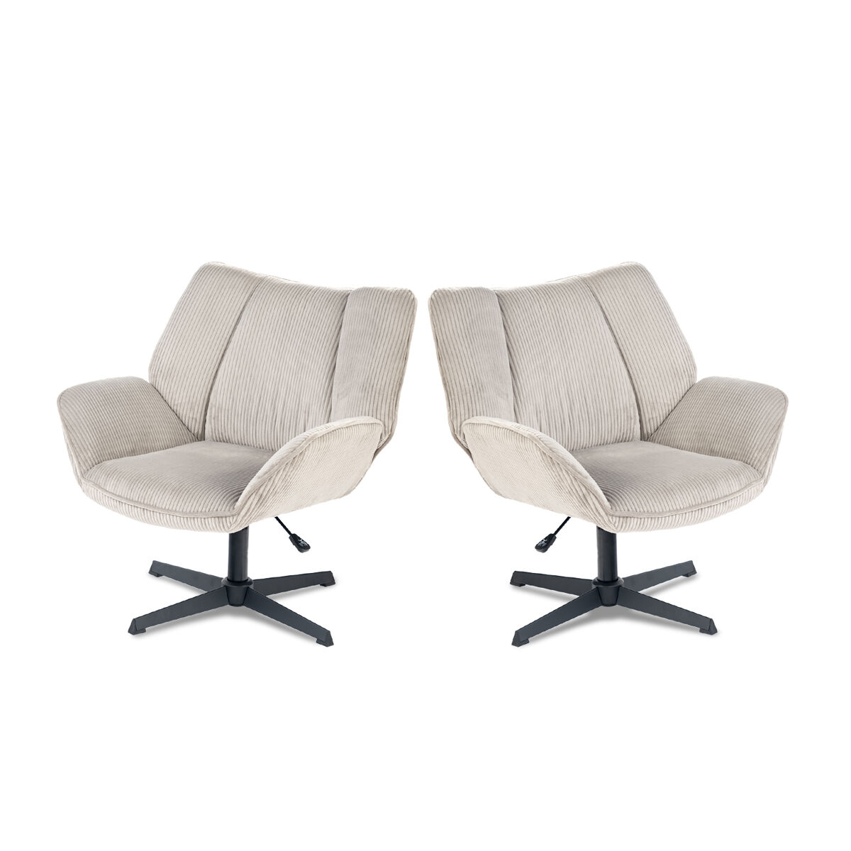 MEUBLES COSY 2 Sillones Relax Giratorios Tapizados Modernos