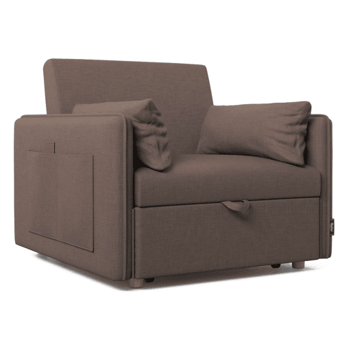 Poltrona cama Nest 1 Nalui Recliner 3 em 1 (93x100x79cm) com 2 almofadas Marrón Chocolate