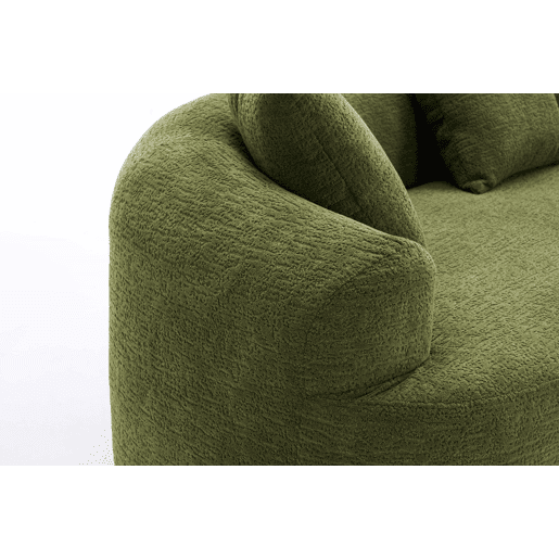 Sofá modular curvo em chenille de 4 lugares - moderno, confortável, economiza espaço, não requer montagem - verde Sofá modular curvo em chenille de 4 lugares - moderno, confortável, economiza espaço, não requer montagem - verde