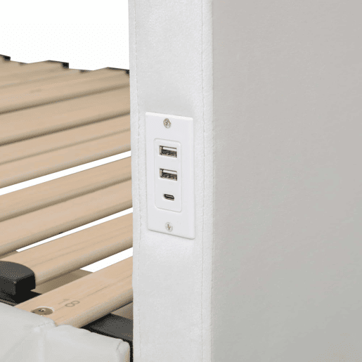 Cama tipo sofá-cama 90x200 cm - 2 gavetas de arrumação, sofá-cama extensível 180 cm, com porta USB - bege Cama tipo sofá-cama 90x200 cm - 2 gavetas de arrumação, sofá-cama extensível 180 cm, com porta USB - bege