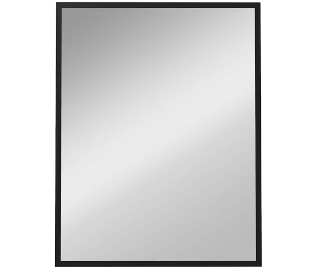 Homcom espejo de pared, 70x90 cm, espejo de baño rectangular, decorativo para salón, entrada, pasillo, horizontal o vertical, negro