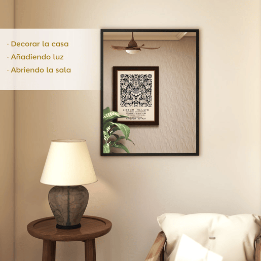 HOMCOM Espelho de Parede 70x90 cm Espelho de Casa de Banho Retangular Decorativo para Sala Entrada Corredor Horizontal ou Vertical Preto