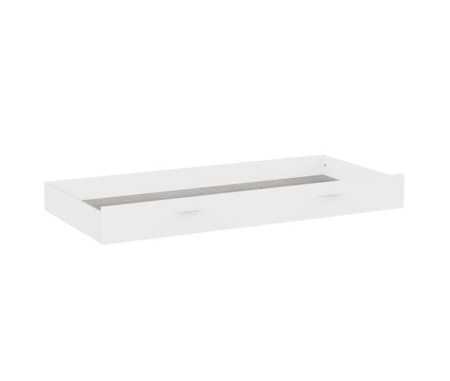 Cajón cama tidy dormitorio juvenil, compatible colchones 90x190 cm blanco mate