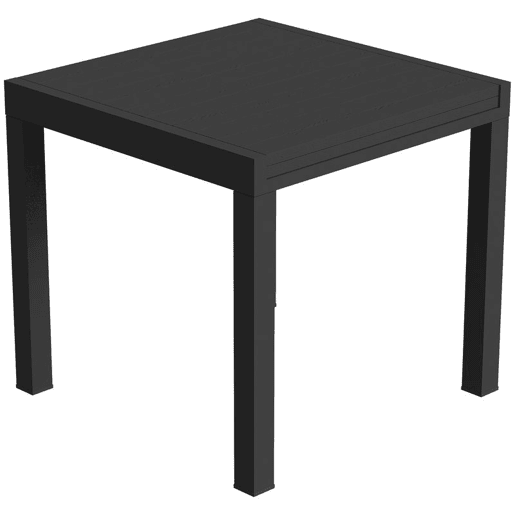 Outsunny Mesa de Jardim Extensível 80160x80 cm Mesa de Jantar Exterior Extensível Retangular de Alumínio com Superfície de Ripas de Efeito Madeira para 4-6 Pessoas para Pátio Terraço Preto