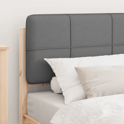 Estrutura de cama de solteiro simple com Cabeceira Estofada Cinzento-claro