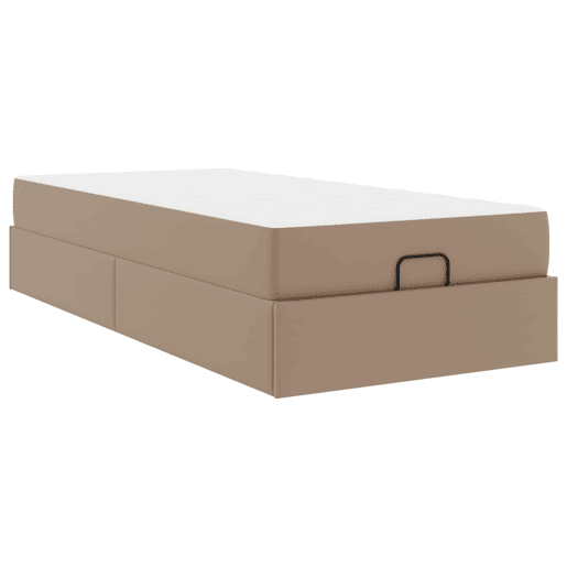 Estrutura de cama de solteiro para adultos com colchão com colchão 2 pcs Bronzeado PVC