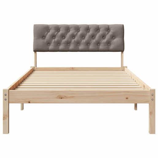 Estrutura de cama de solteiro para adultos com Cabeceira - Marrom e taupe 100 x 200 cm