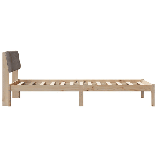 Estrutura de cama de solteiro para adultos com Cabeceira - Marrom e taupe 100 x 200 cm
