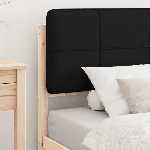 Estrutura de cama de solteiro para adultos com Cabeceira Estofada Preto 75 x 190 cm