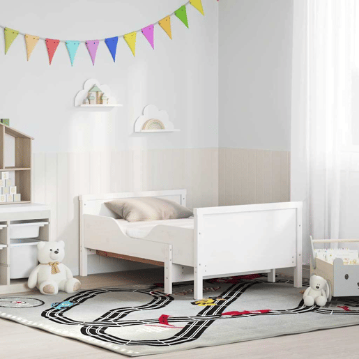 Estrutura de cama de solteiro para adultos - Branco 80 x 200 cm Madeira de Pinheiro Sólida