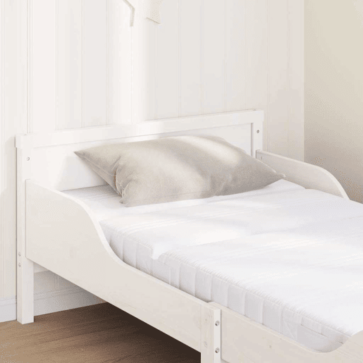 Estrutura de cama de solteiro para adultos - Branco 80 x 200 cm Madeira de Pinheiro Sólida