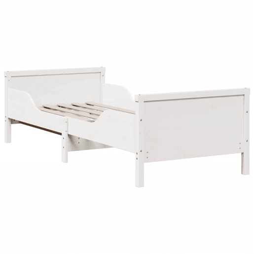 Estrutura de cama de solteiro para adultos - Branco 80 x 200 cm Madeira de Pinheiro Sólida