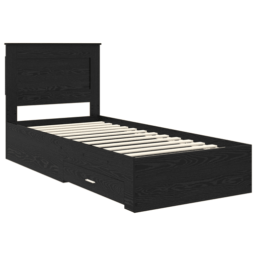 Estrutura de cama de solteiro para adultos com gaveta com cabeceira Madeira processada