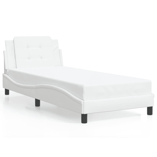 Estrutura de cama de solteiro para adultos com LED Zadar 80x200cm branco