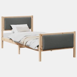 Estrutura de cama de solteiro para adultos - Cinzento Cinza Escuro 100 x 200 cm tecido
