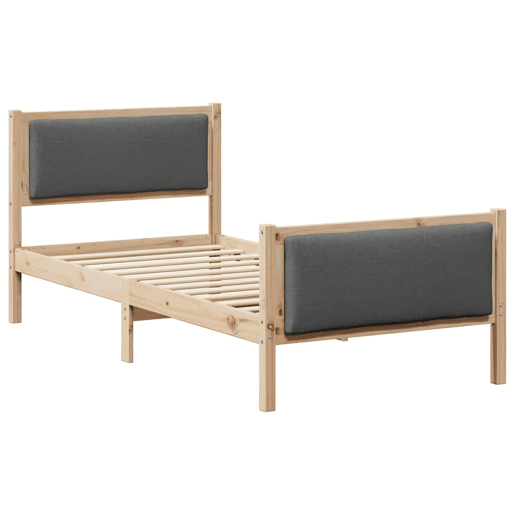 Estrutura de cama de solteiro para adultos - Cinzento Cinza Escuro 100 x 200 cm tecido