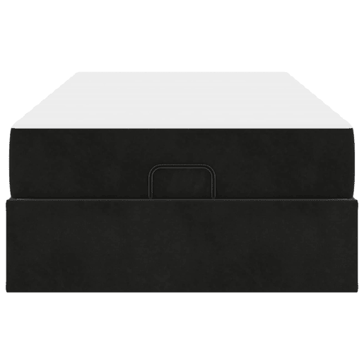 Estrutura de cama de solteiro para adultos com colchão com colchão 2 pcs Preto Veludo