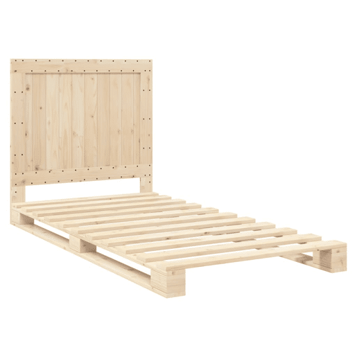 Estrutura de cama de solteiro para adultos com cabeceira 100x200cm pinho maciço