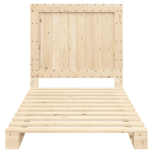 Estrutura de cama de solteiro para adultos com cabeceira 100x200cm pinho maciço