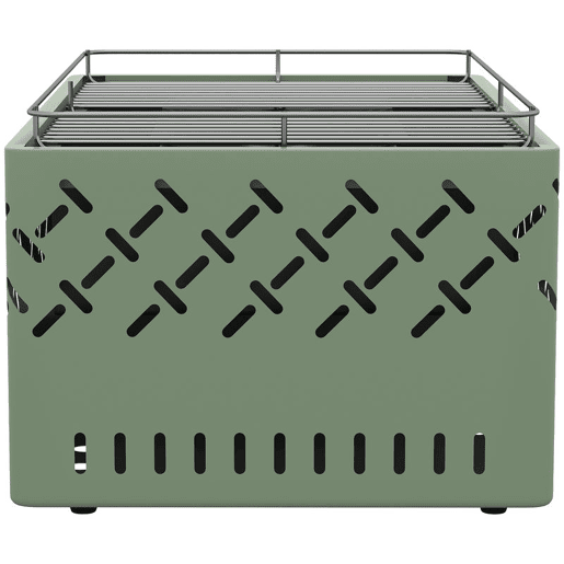 Outsunny Barbecue a Carvão Portátil, 45,5x29x21 cm, com Ventilador Integrado, Temperatura Ajustável e Bandeja de Carvão, para Campismo, Piqueniques e Festas no Jardim, Verde-Claro