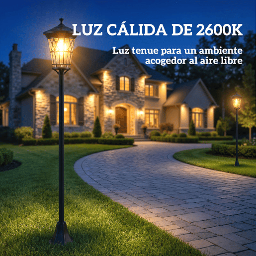 Outsunny Conjunto de 2 Candeeiros Solares de Jardim, Luzes Solares de Exterior de Aço Inoxidável com Altura Ajustável, 2 Modos de Brilho, IP44 Impermeável, para Terraço, Pátio, 23,5x23,5x186 cm, Preto