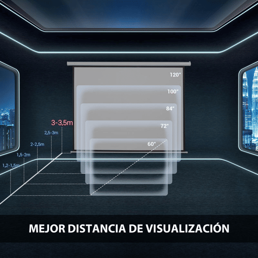 HOMCOM Ecrã de Projeção Manual 120 Polegadas, Ecrã de Projeção, Formato 4:316:9, para Interior e Exterior, Eventos Desportivos, Cinema em Casa, Escritório, Jardim, 244x183 cm, Branco
