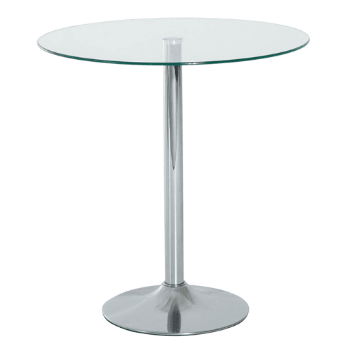 HOMCOM Mesa de Jantar Redonda para 2 Pessoas, Ø70 cm, Mesa de Cozinha Moderna com Superfície de Vidro Temperado e Base de Aço, para Sala de Estar, Sala de Jantar, Prateada