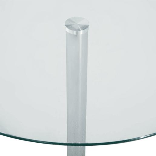 HOMCOM Mesa de Jantar Redonda para 2 Pessoas, Ø70 cm, Mesa de Cozinha Moderna com Superfície de Vidro Temperado e Base de Aço, para Sala de Estar, Sala de Jantar, Prateada