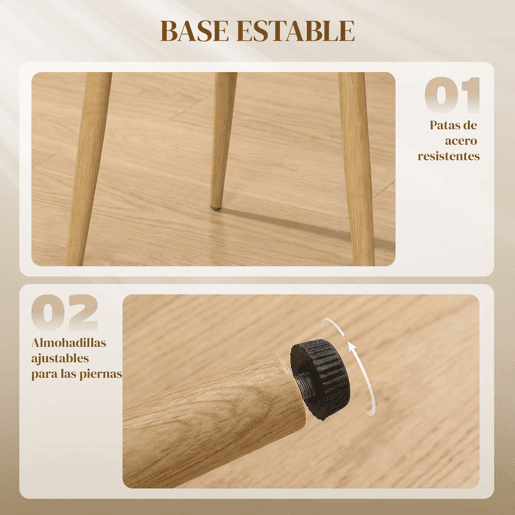 HOMCOM Conjunto de 2 Cadeiras de Jantar, Cadeiras de Cozinha com Encosto em PU Assento Almofadado Pernas de Aço para Sala Castanho e Bege