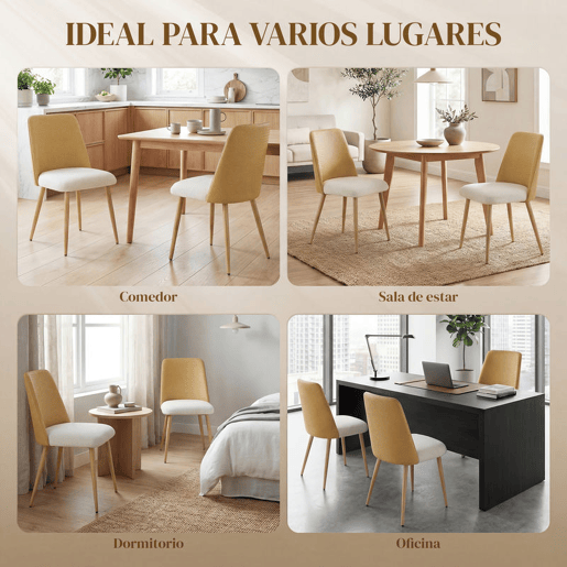 HOMCOM Conjunto de 2 Cadeiras de Jantar, Cadeiras de Cozinha com Encosto em PU Assento Almofadado Pernas de Aço para Sala Castanho e Bege