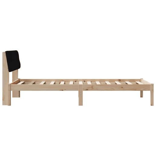 Estrutura de cama de solteiro para adultos com Cabeceira - Castanho e preto 100 x 200 cm