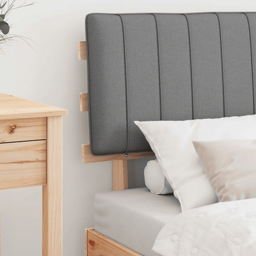Estrutura de cama de solteiro simple com Cabeceira Estofada Cinzento-claro