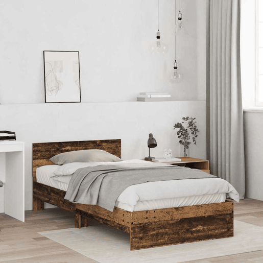 Estrutura De Cama De Casal Moderno - Madeira antiga 203 x 104 x 70 cm