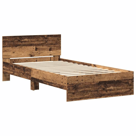 Estrutura De Cama De Casal Moderno - Madeira antiga 203 x 104 x 70 cm